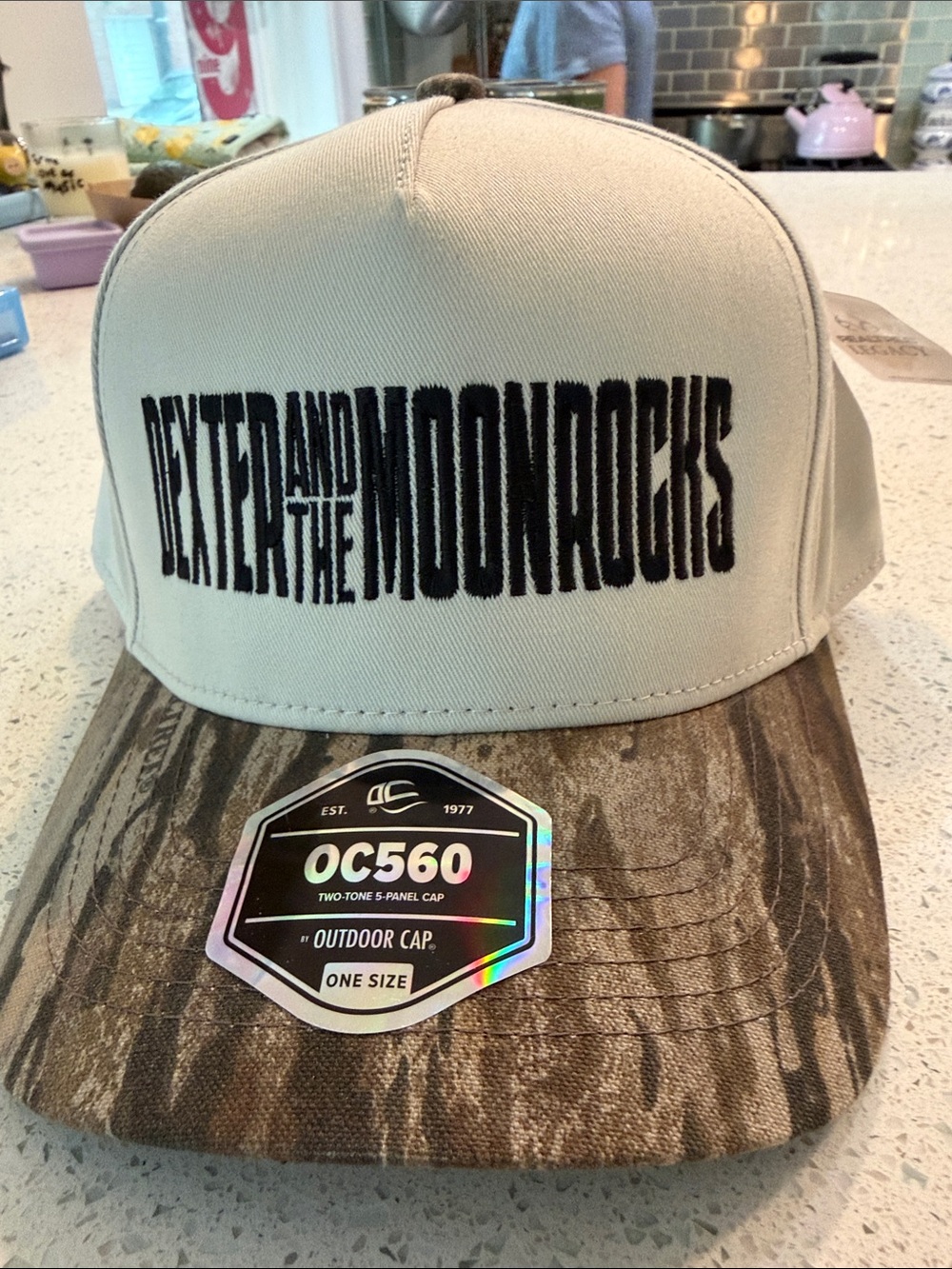 Dexter and the Moonrocks Two-Tone Beige Crown with Brown Camo Bill Cap